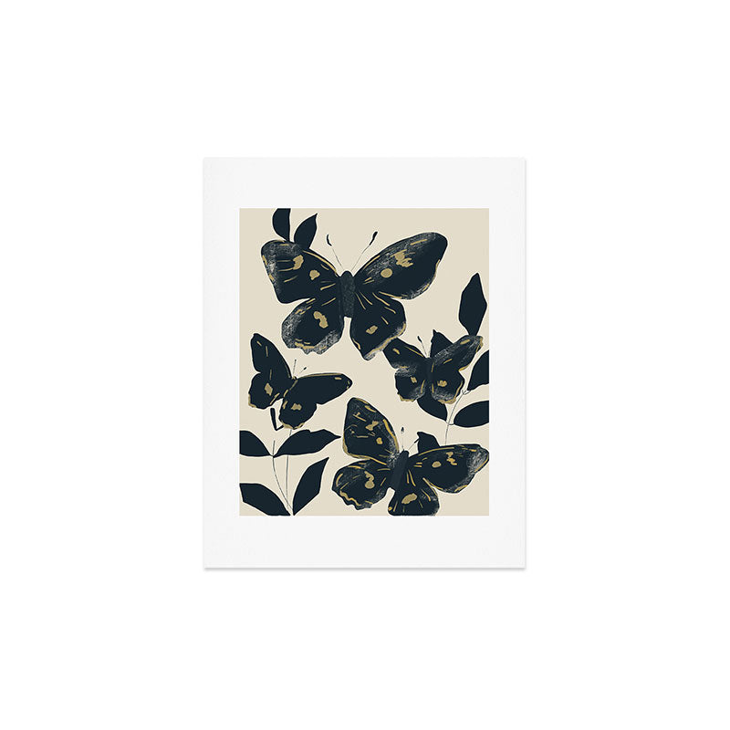 Black Butterflies Art Print Gallery Image 3