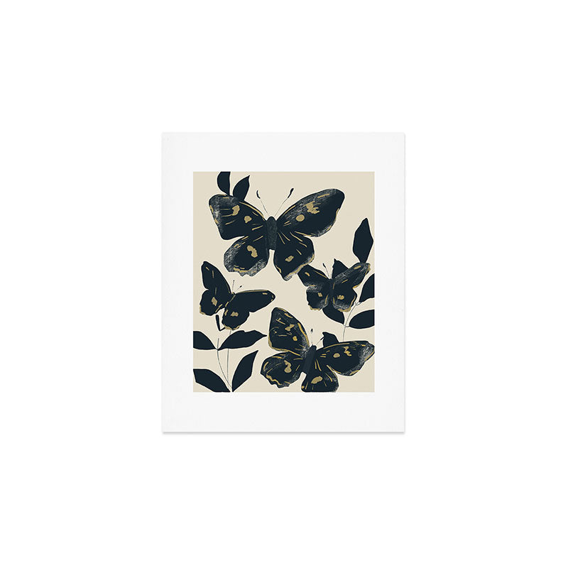 Black Butterflies Art Print Gallery Image 1