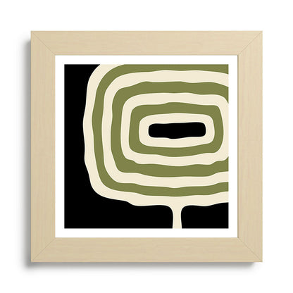 Abstract Geometric Rings 234 Black Olive Green and Beige Framed Art Print Gallery Image 68
