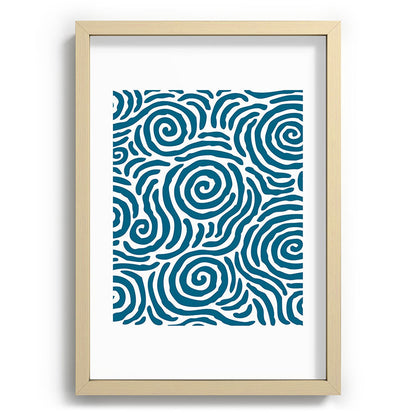 Ripple Effect Pattern Peacock Blue Framed Art Print Gallery Image 97