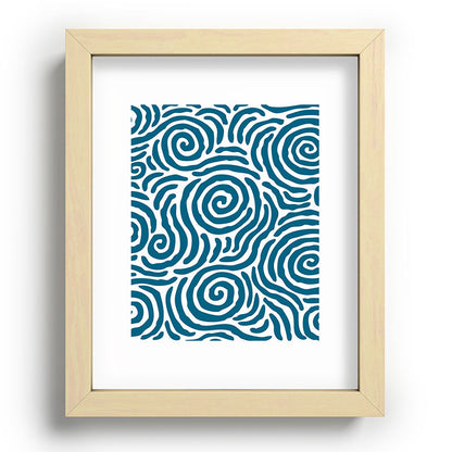 Ripple Effect Pattern Peacock Blue Framed Art Print Gallery Image 96