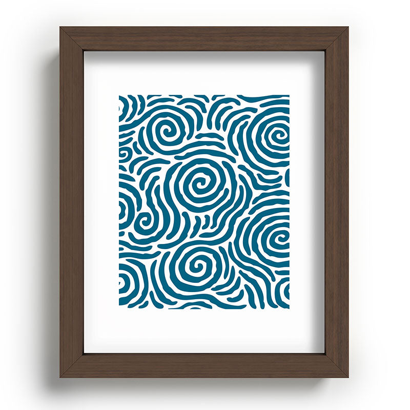 Ripple Effect Pattern Peacock Blue Framed Art Print Gallery Image 88