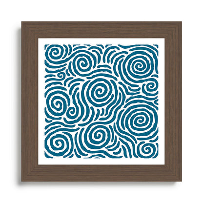 Ripple Effect Pattern Peacock Blue Framed Art Print Gallery Image 57