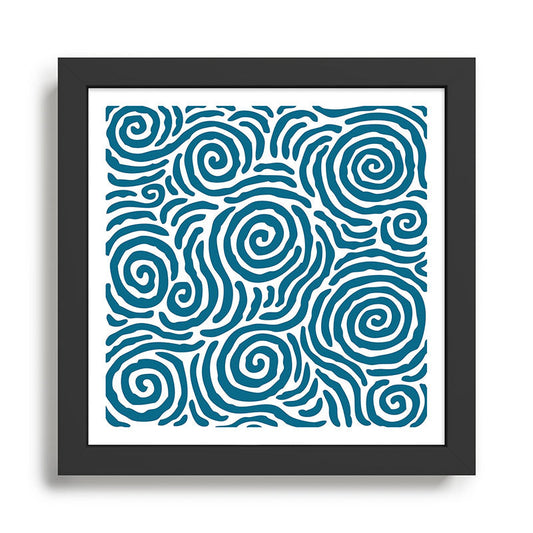 Ripple Effect Pattern Peacock Blue Framed Art Print Gallery Image 2