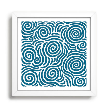 Ripple Effect Pattern Peacock Blue Framed Art Print Gallery Image 35