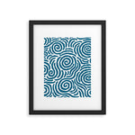Ripple Effect Pattern Peacock Blue Framed Art Print Gallery Image 1
