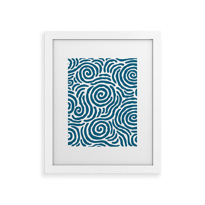 Ripple Effect Pattern Peacock Blue Framed Art Print Gallery Image 69