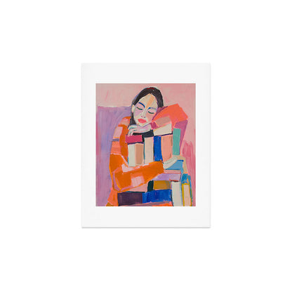 Woman Love for Books Art Print Gallery Image 2