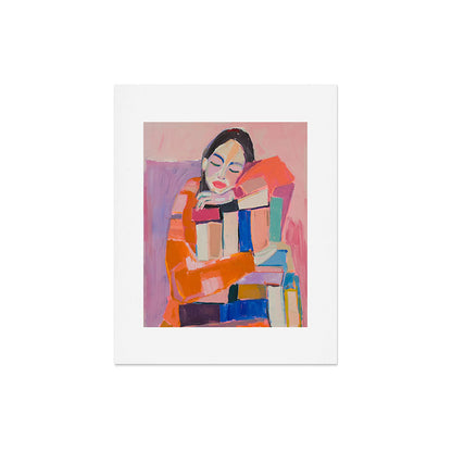 Woman Love for Books Art Print Gallery Image 4