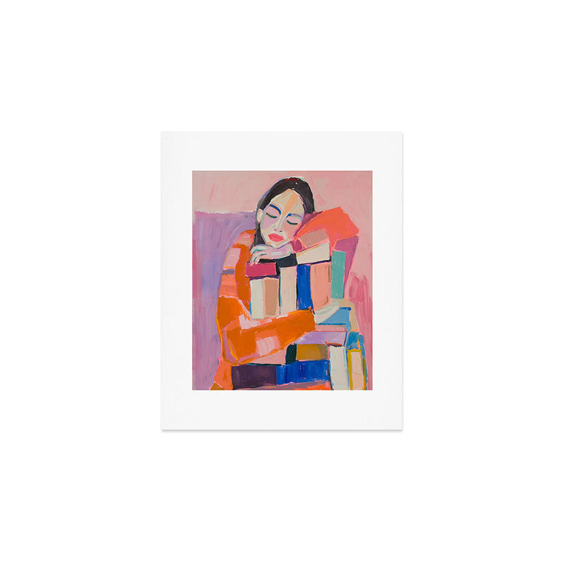Woman Love for Books Art Print Gallery Image 1