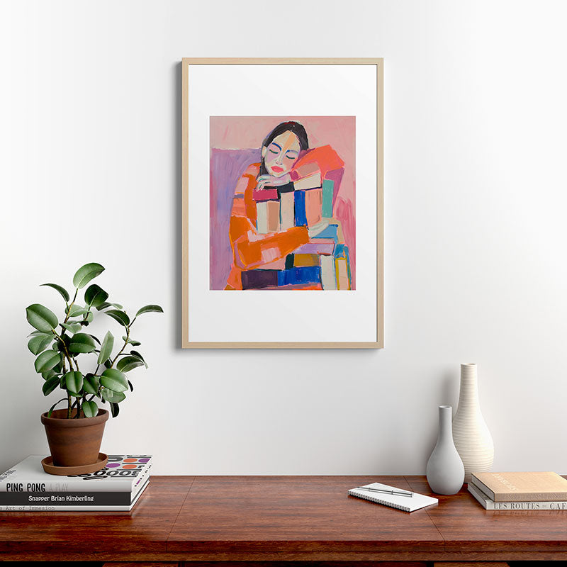 Woman Love for Books Framed Art Print Gallery Image 20