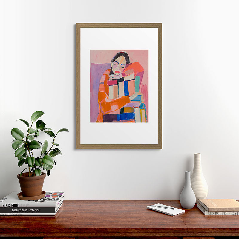 Woman Love for Books Framed Art Print Gallery Image 41