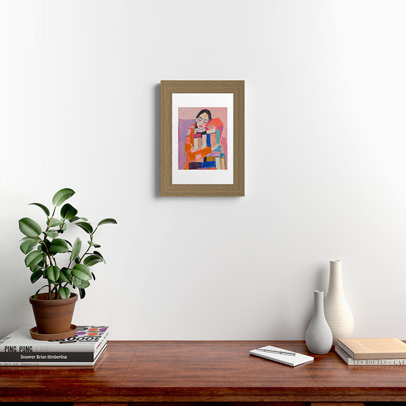 Woman Love for Books Framed Art Print Gallery Image 38