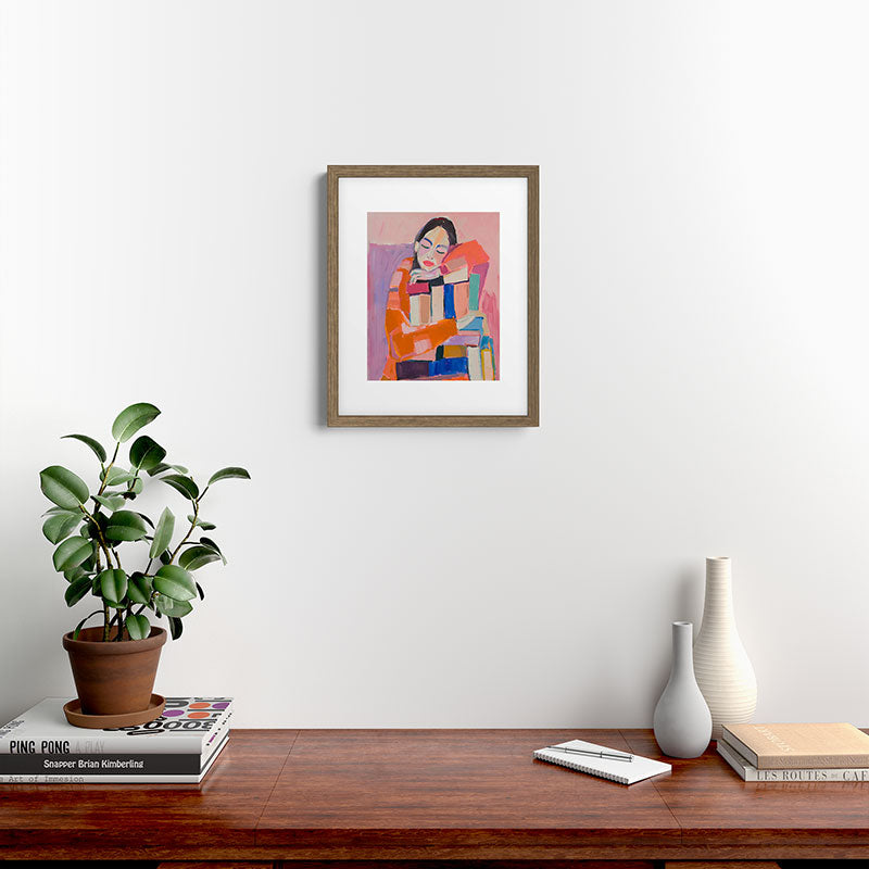 Woman Love for Books Framed Art Print Gallery Image 11