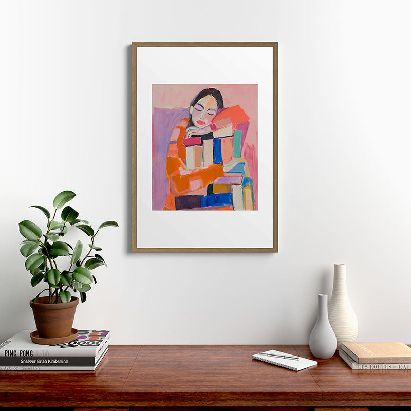 Woman Love for Books Framed Art Print Gallery Image 13