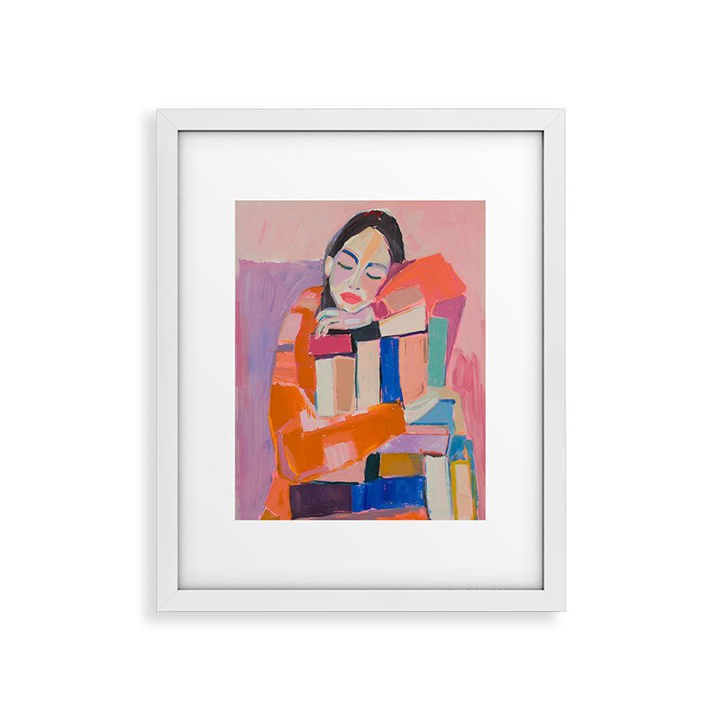 Woman Love for Books Framed Art Print Gallery Image 26
