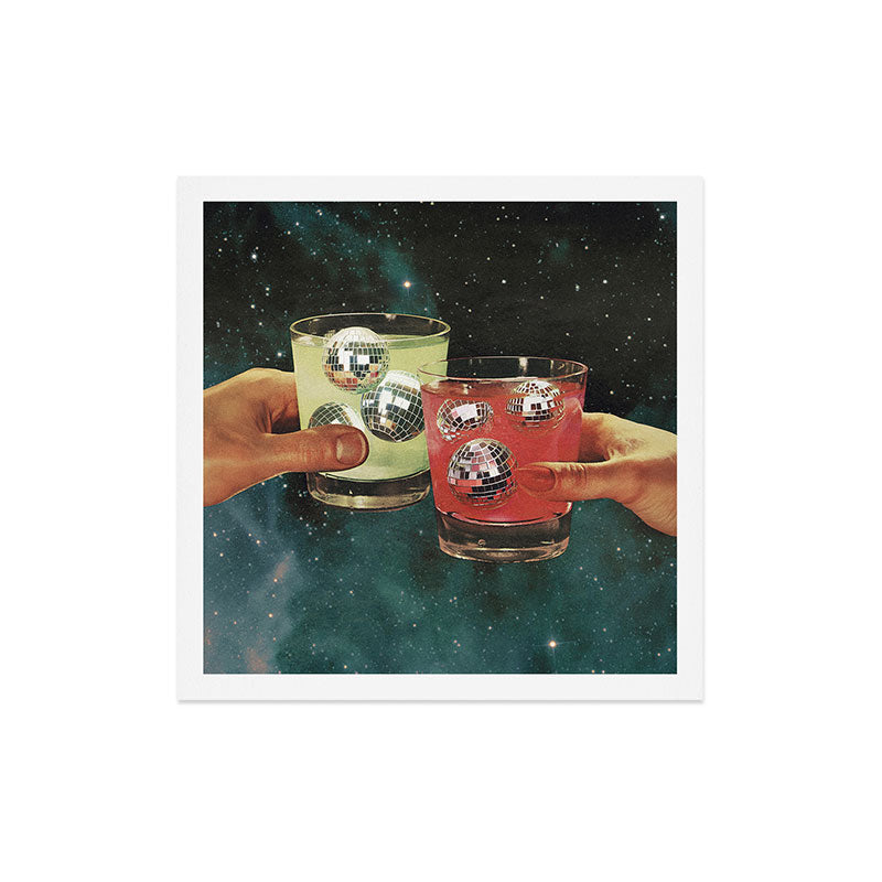 Cosmic Cheers - Disco Ball Margarita Art Print Gallery Image 2
