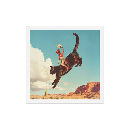 Meehaw - Rodeo Cat Cowgirl Bronc Art Print Gallery Image 5