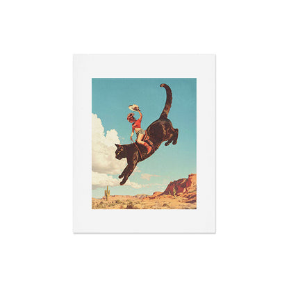 Meehaw - Rodeo Cat Cowgirl Bronc Art Print Gallery Image 6