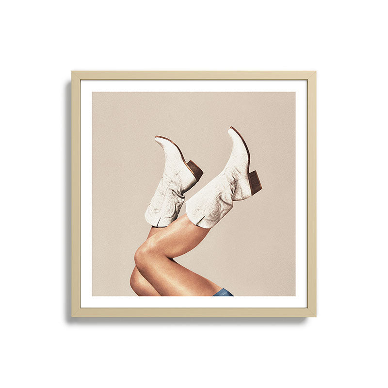 These Boots - Neutral Beige Framed Art Print Gallery Image 6