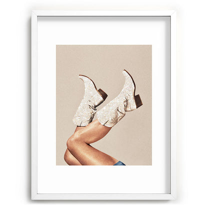 These Boots - Neutral Glitter II / Beige Framed Art Print Gallery Image 107