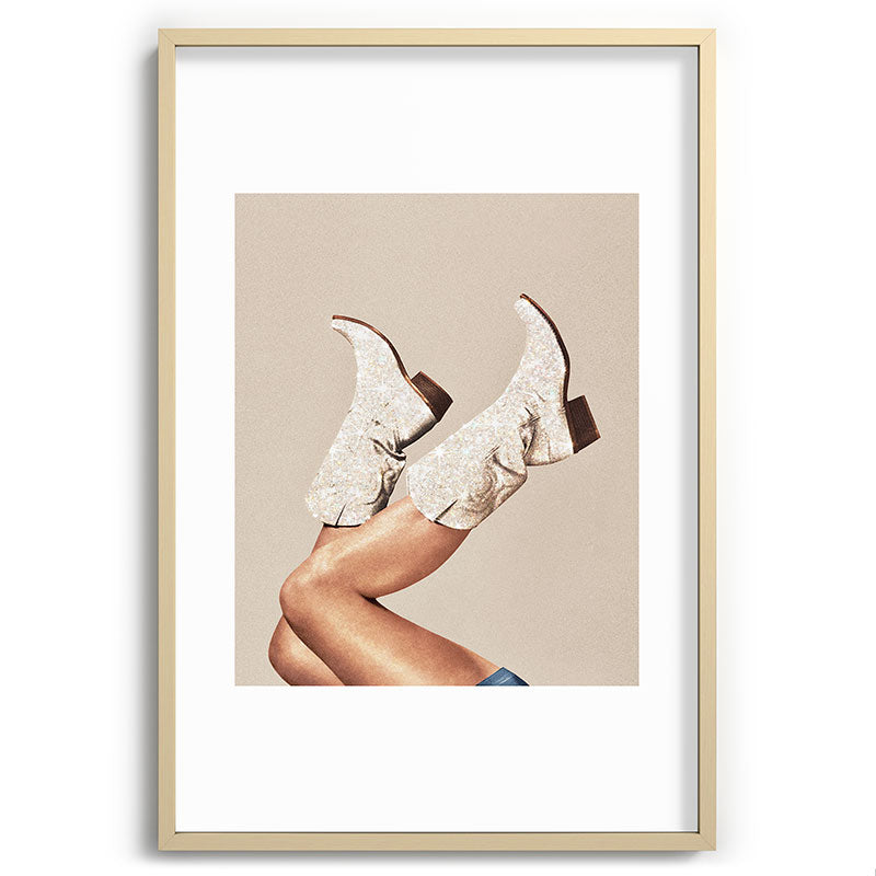 These Boots - Neutral Glitter II / Beige Framed Art Print Gallery Image 102