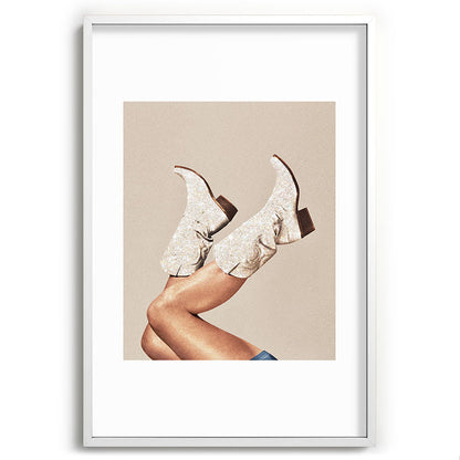 These Boots - Neutral Glitter II / Beige Framed Art Print Gallery Image 110