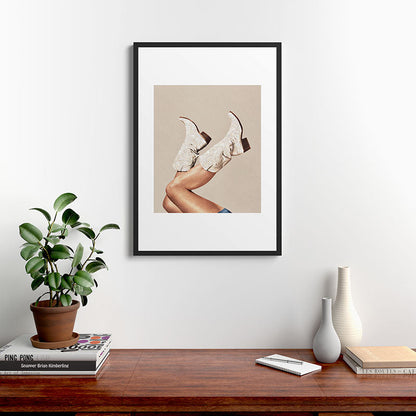 These Boots - Neutral Glitter II / Beige Framed Art Print Gallery Image 8