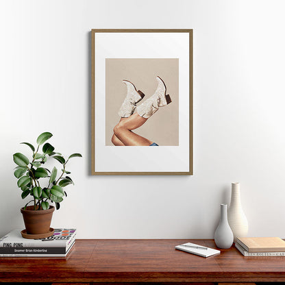 These Boots - Neutral Glitter II / Beige Framed Art Print Gallery Image 18