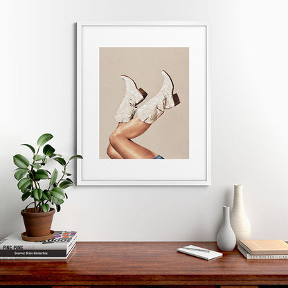 These Boots - Neutral Glitter II / Beige Framed Art Print Gallery Image 76