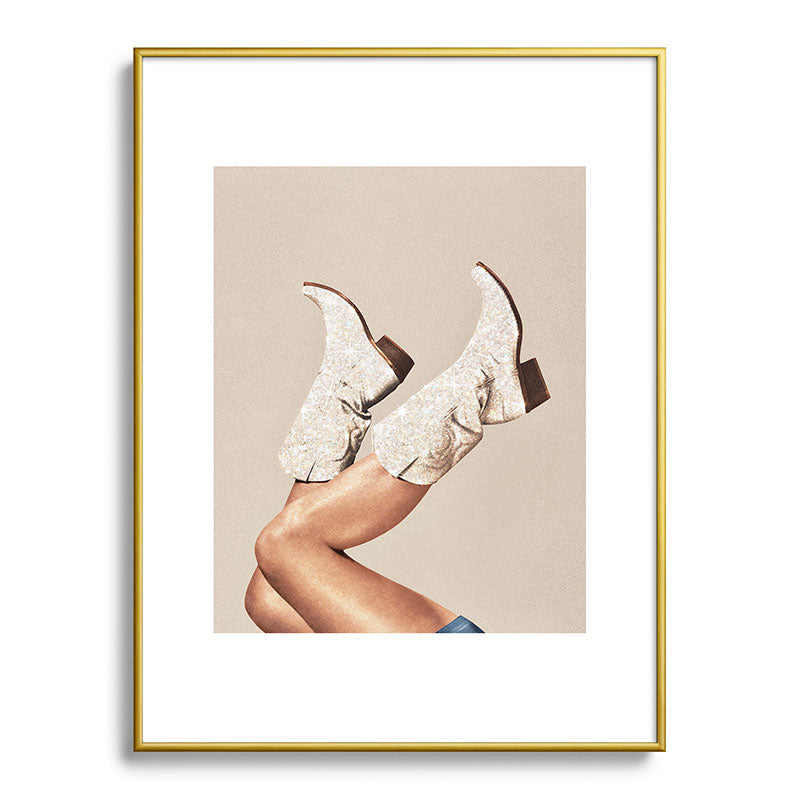 These Boots - Neutral Glitter II / Beige Framed Art Print Gallery Image 124