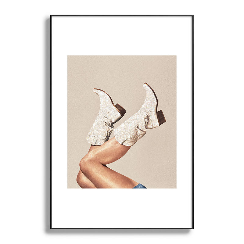 These Boots - Neutral Glitter II / Beige Framed Art Print Gallery Image 117