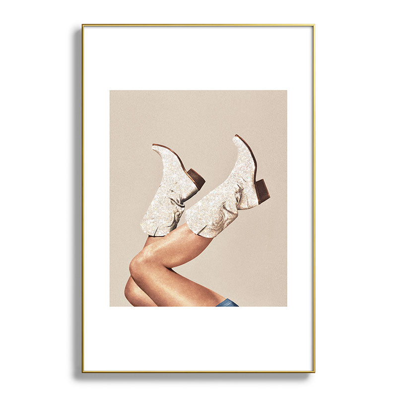 These Boots - Neutral Glitter II / Beige Framed Art Print Gallery Image 127