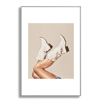 These Boots - Neutral Glitter II / Beige Framed Art Print Gallery Image 138