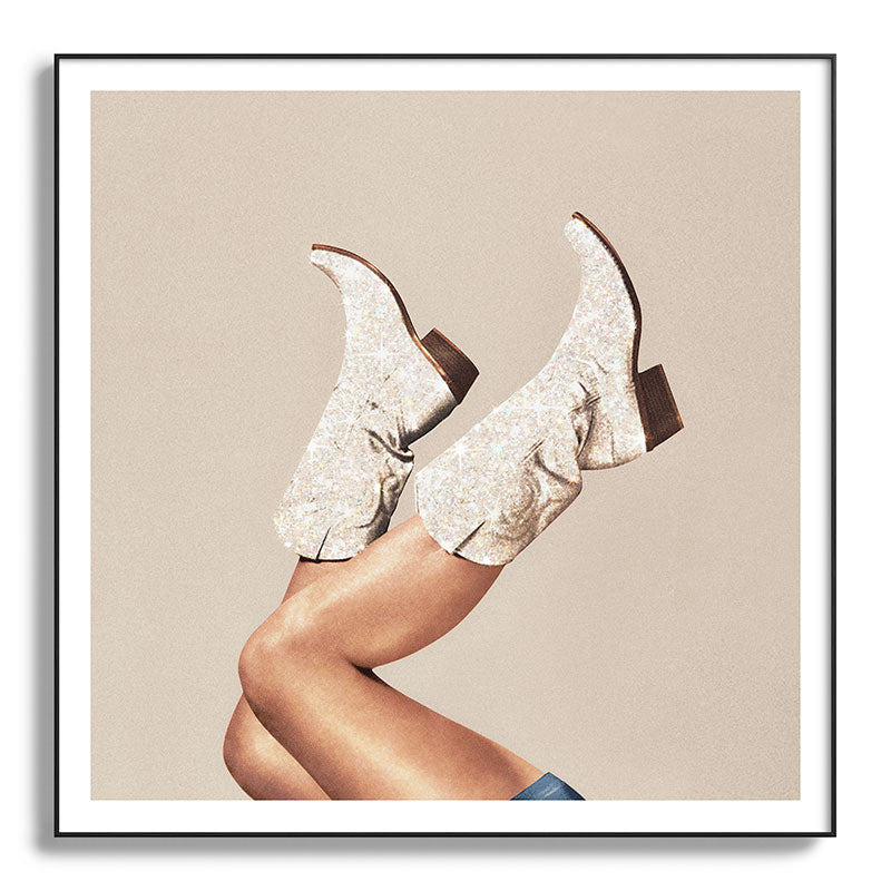 These Boots - Neutral Glitter II / Beige Framed Art Print Gallery Image 130