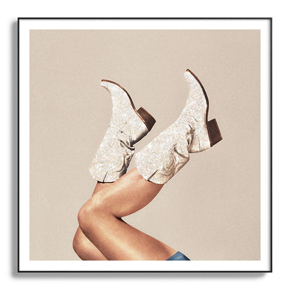 These Boots - Neutral Glitter II / Beige Framed Art Print Gallery Image 130