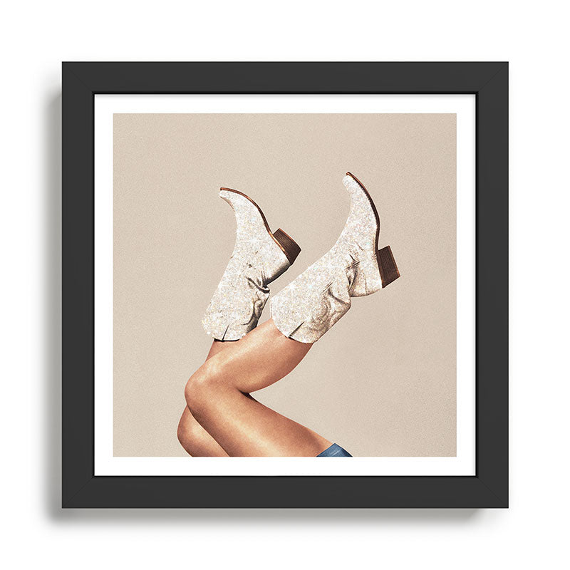 These Boots - Neutral Glitter II / Beige Framed Art Print Gallery Image 2