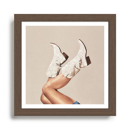 These Boots - Neutral Glitter II / Beige Framed Art Print Gallery Image 13