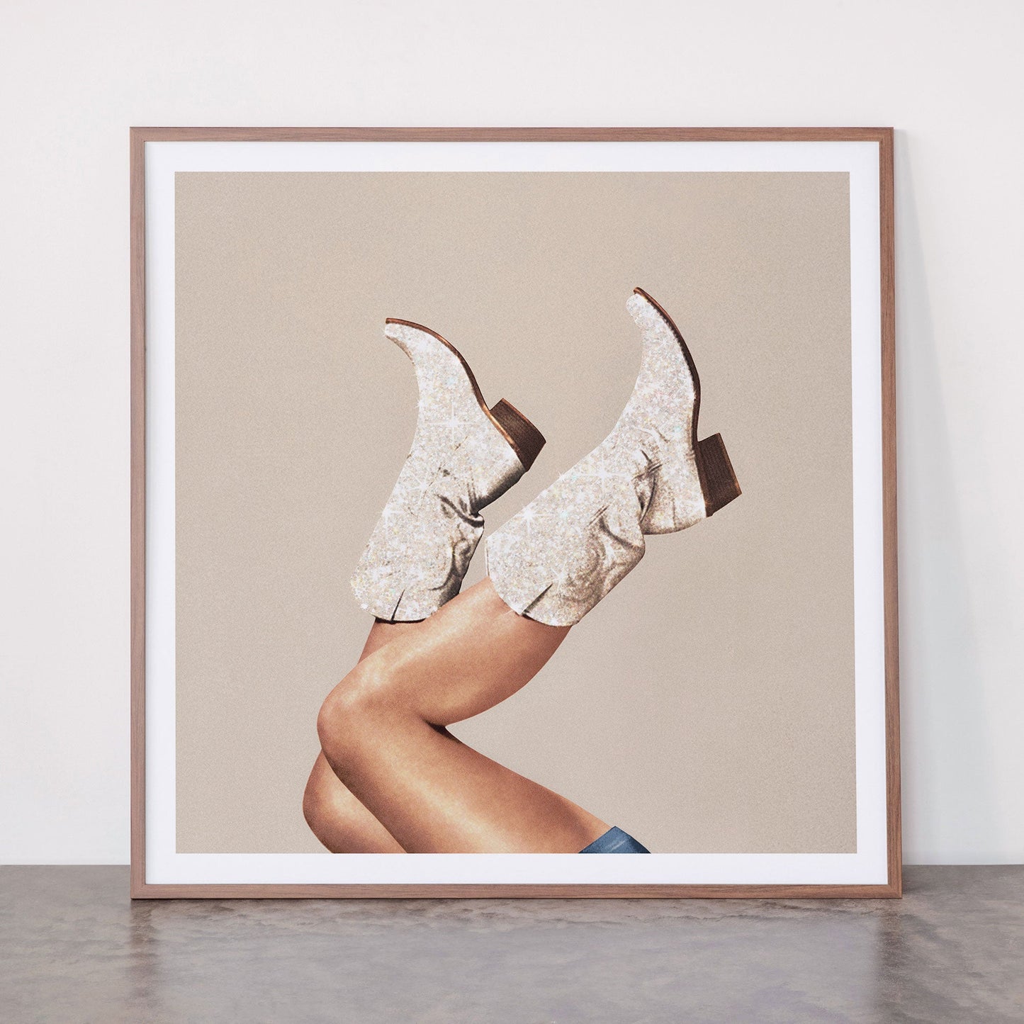 These Boots - Neutral Glitter II / Beige Framed Art Print Gallery Image 21