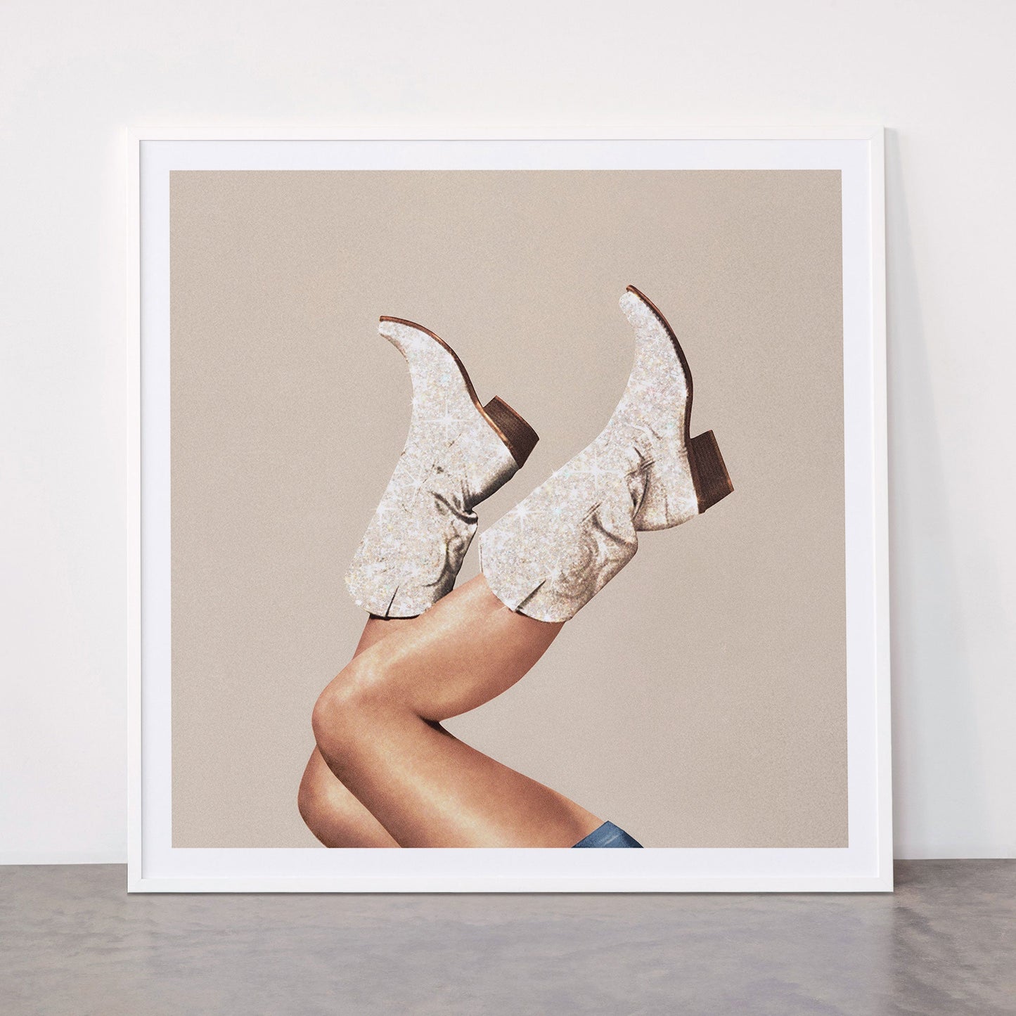 These Boots - Neutral Glitter II / Beige Framed Art Print Gallery Image 43