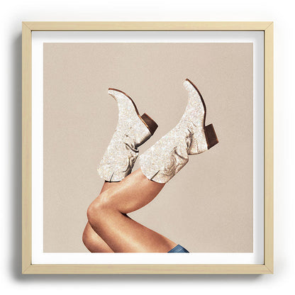 These Boots - Neutral Glitter II / Beige Framed Art Print Gallery Image 109