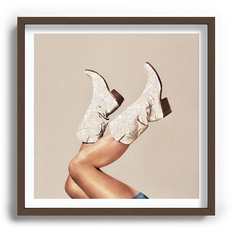 These Boots - Neutral Glitter II / Beige Framed Art Print Gallery Image 101