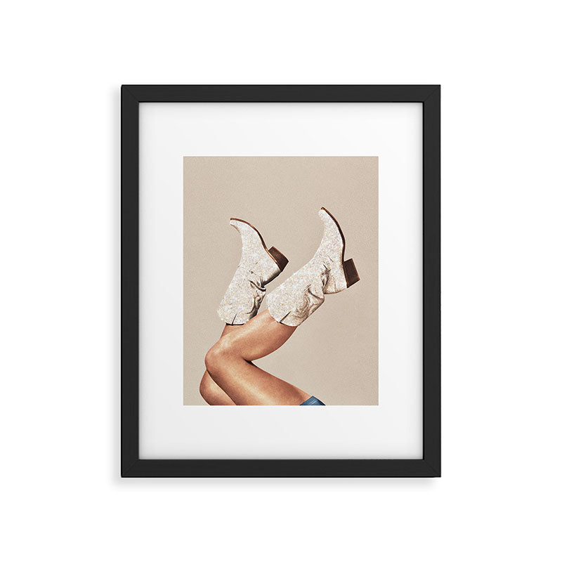 These Boots - Neutral Glitter II / Beige Framed Art Print Gallery Image 5