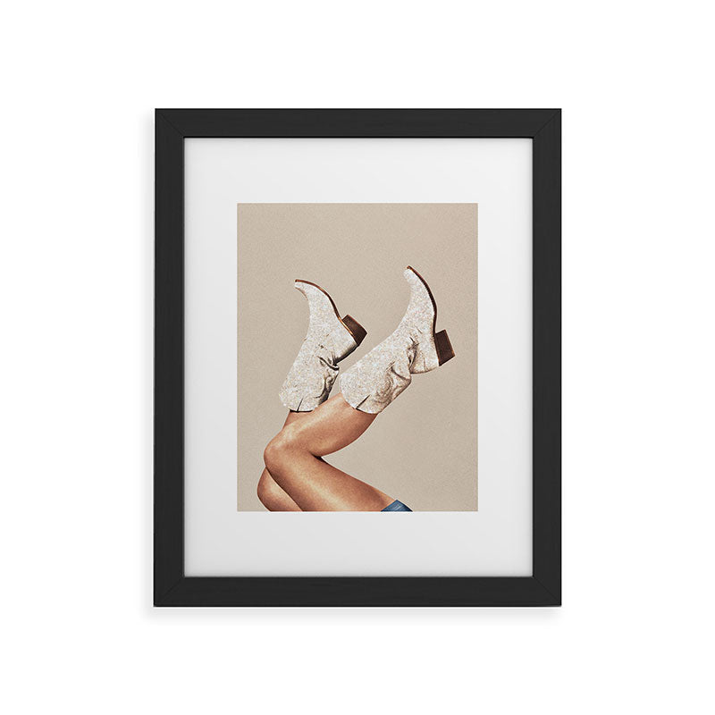 These Boots - Neutral Glitter II / Beige Framed Art Print Gallery Image 45