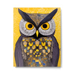 Klimt Owl with Yellow Eyes Metal Print Gallery Image 1