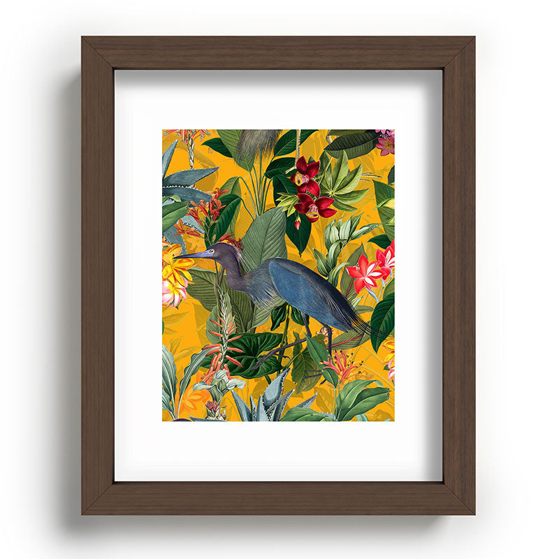 Vintage & Shabby Chic - Sunny Tropical Garden Blue Heron Framed Art Print Gallery Image 88