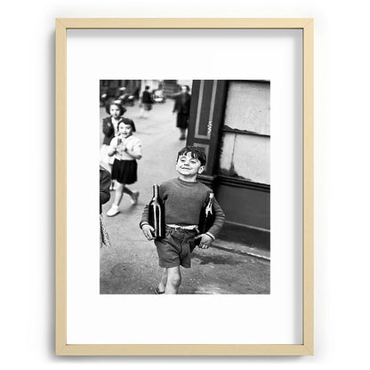 Little Boy and Bottles of Wine, Black and White Vintage Art Framed Art Print Gallery Image 72