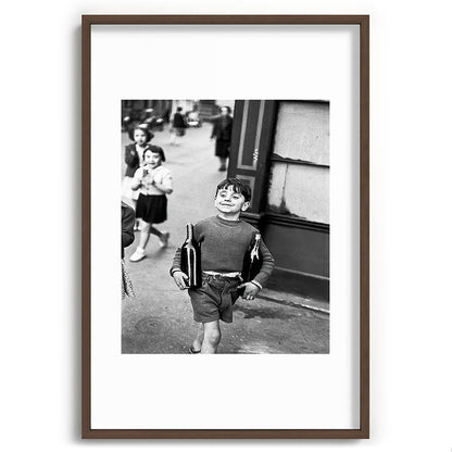 Little Boy and Bottles of Wine, Black and White Vintage Art Framed Art Print Gallery Image 68