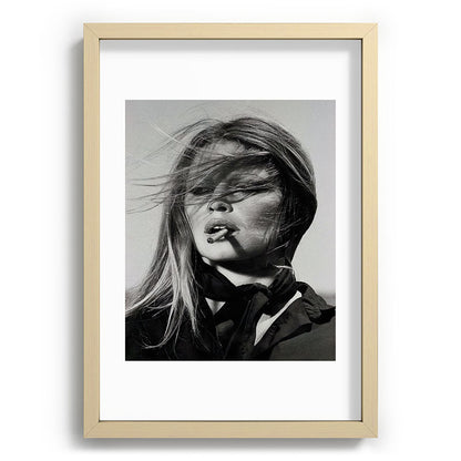 Brigitte Bardot Smoking a Cigarette, Black and White Photograph Framed Art Print Gallery Image 71
