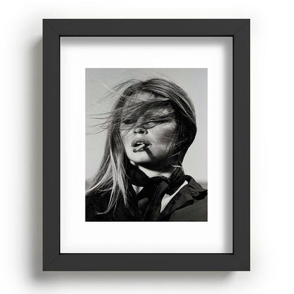 Brigitte Bardot Smoking a Cigarette, Black and White Photograph Framed Art Print Gallery Image 58